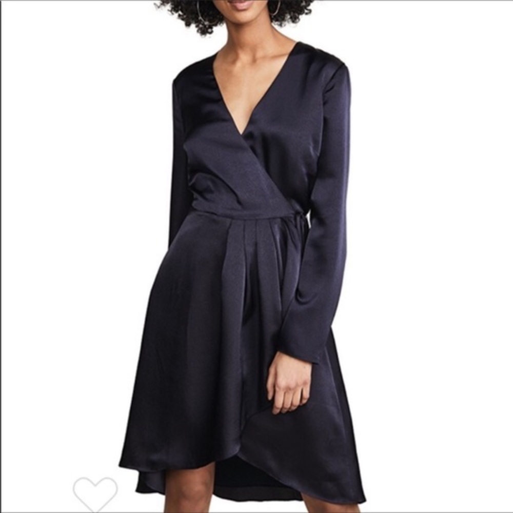 NWT Joie Miltona B Silk Wrap Dress Midnight Navy